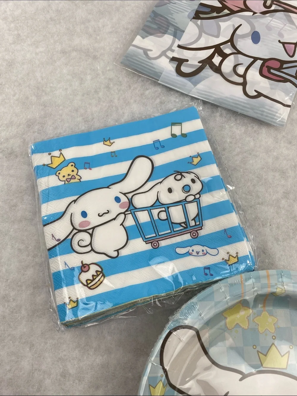 Baby party set Cinnamoroll Blue Party Plates & Napkins Set - Cute Cloud Design